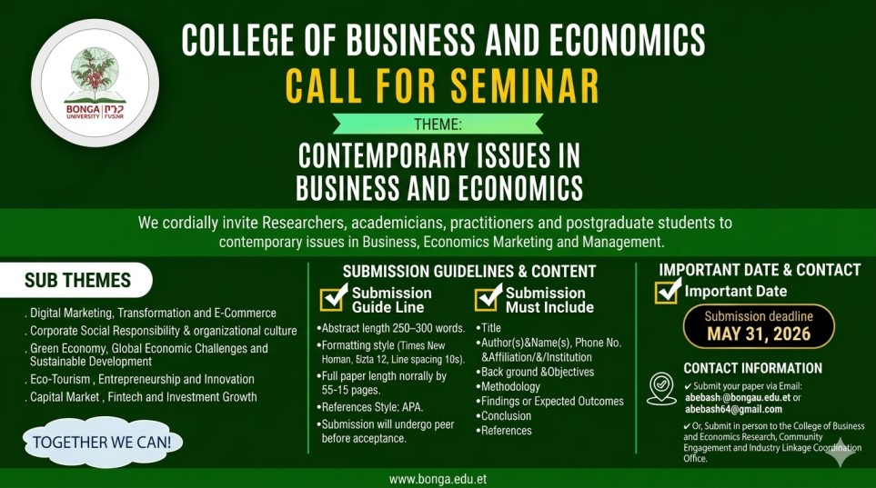 Call for Seminar : Theme; Contemporary Issues in Business and Economics